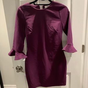 Bell sleeve purple dress